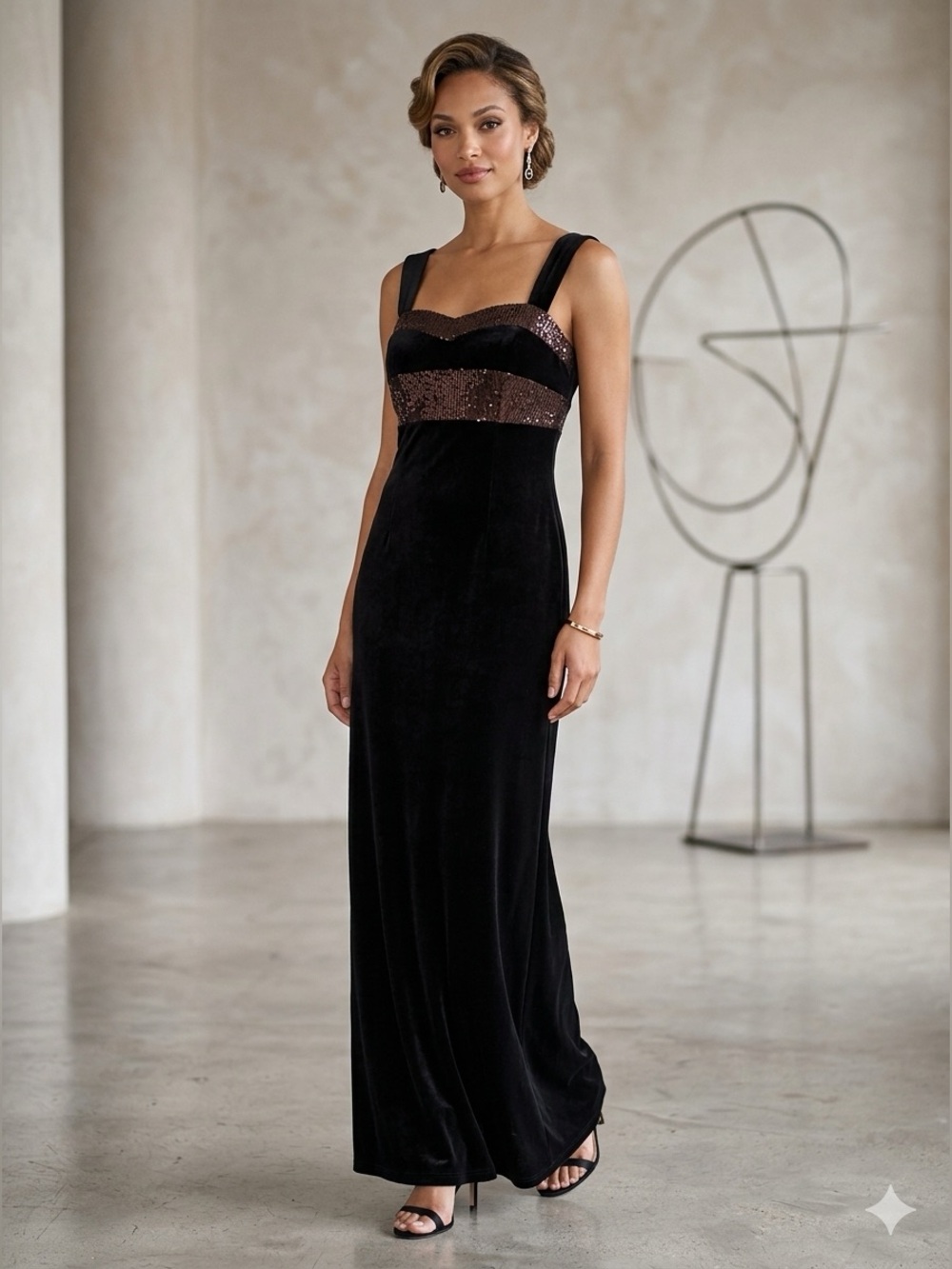 JS Boutique Evening Straps Prom Dress size 14 Beaded Velvet party formal maxi